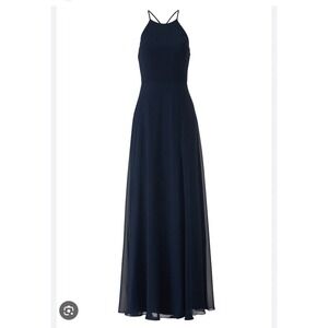 Jenni Yoo BHLDN‎ Navy Maxi Dress Halter Bridesmaid Formal size 4 wedding guest